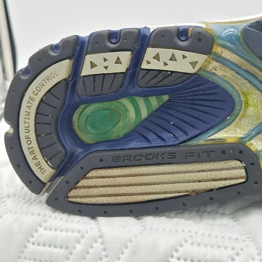 Brooks Shoes Athletic Men Blue, White And Gold Run Casual Length-12.5